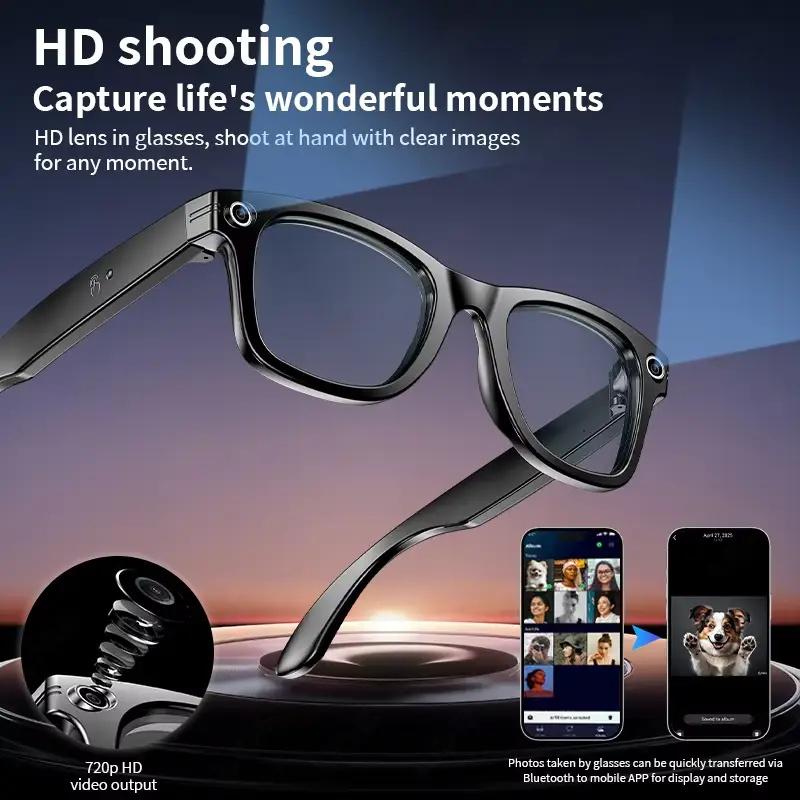 2025 New 800W Pixel HD Camera 32GB Smart Glasses Women Take photo shoot Video AI Translation Recording Waterproof AI Glasses Men Wearable Play Blue Light