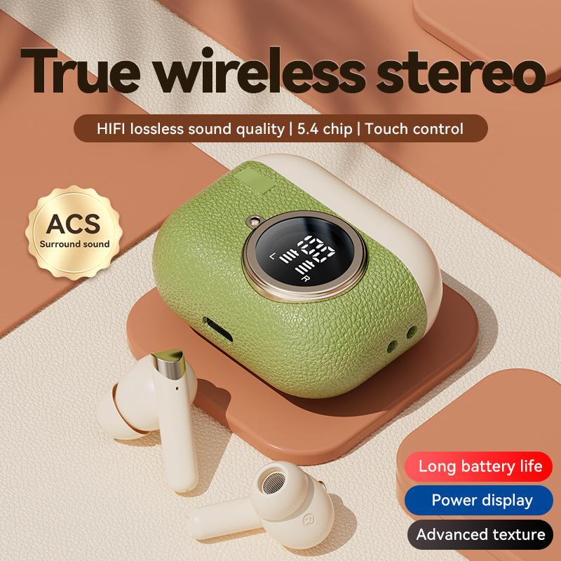 M88 Retro Style Leather Texture Bluetooth Earphones Sport Music Wireless Bluetooth ANC Noise Reduction Long Battery Life Headset Audio Electronic