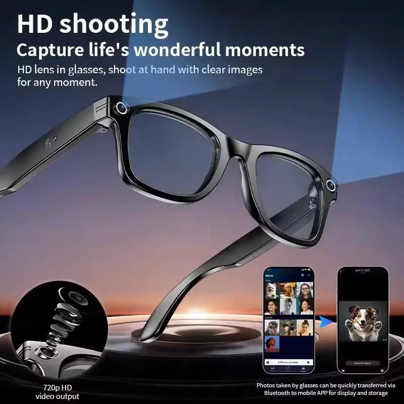 2025 New Upgrade smart glasees With Camera Video Recording AI Photo Recognition Bluetooth Call Translation Voice Sunglasses Man Wearable Change Color
