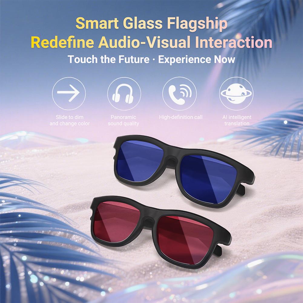 5.4 Smart Bluetooth Glasses with AI Translation Voice Assistant Adjustable Lens Tint Long-Endurance Outdoor Sports Headphones