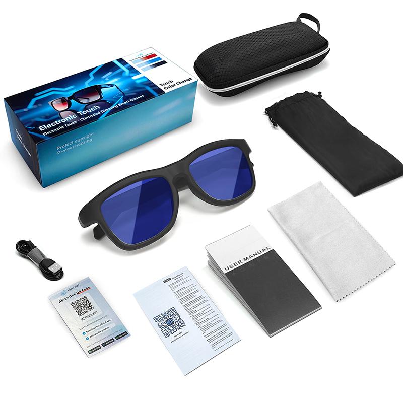 Smart Touch Change Color Sunglasses Men Women AI Translation Wireless Bluetooth Call Eyewear Control Music Photo Taking Shades Automatic Magnetic