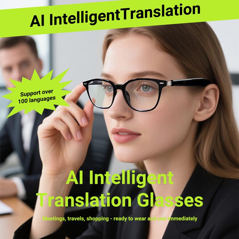 GT-35 Wireless Bluetooth Smart Glasses AI Intelligent Translation Hands-Free Calls Audio Voice Assistant for Men Women