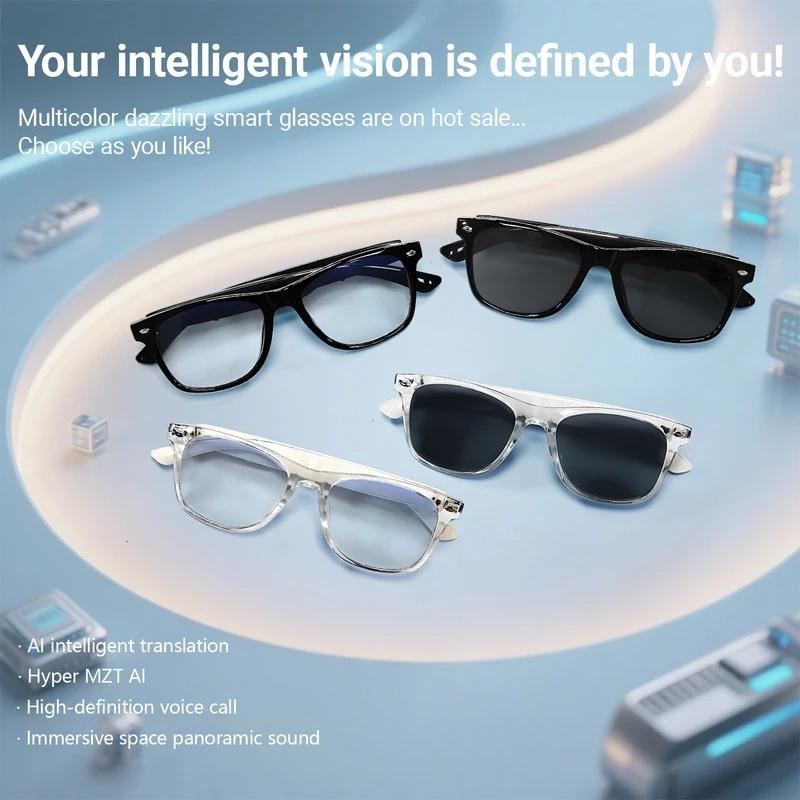 2026 Smart Glasses AI translation 100+ Languages Make Receive Calls Music Calling Noise Reduction Light BT TWS Glasses Men Women
