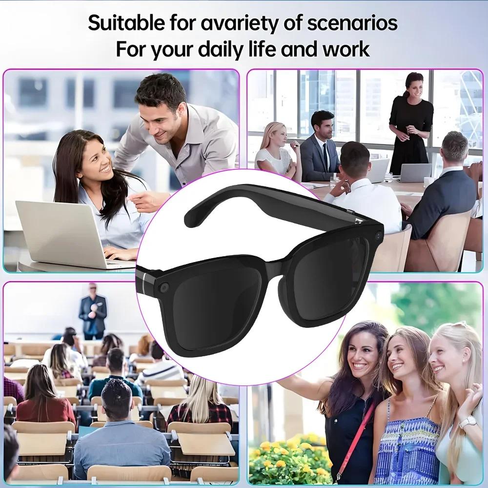AI Smart Camera Glasses Polarized Sunglasses HD1080P Shooting Video Recorder WIFI Bluetooth Call Glasses for Man Women Goggles - gallery