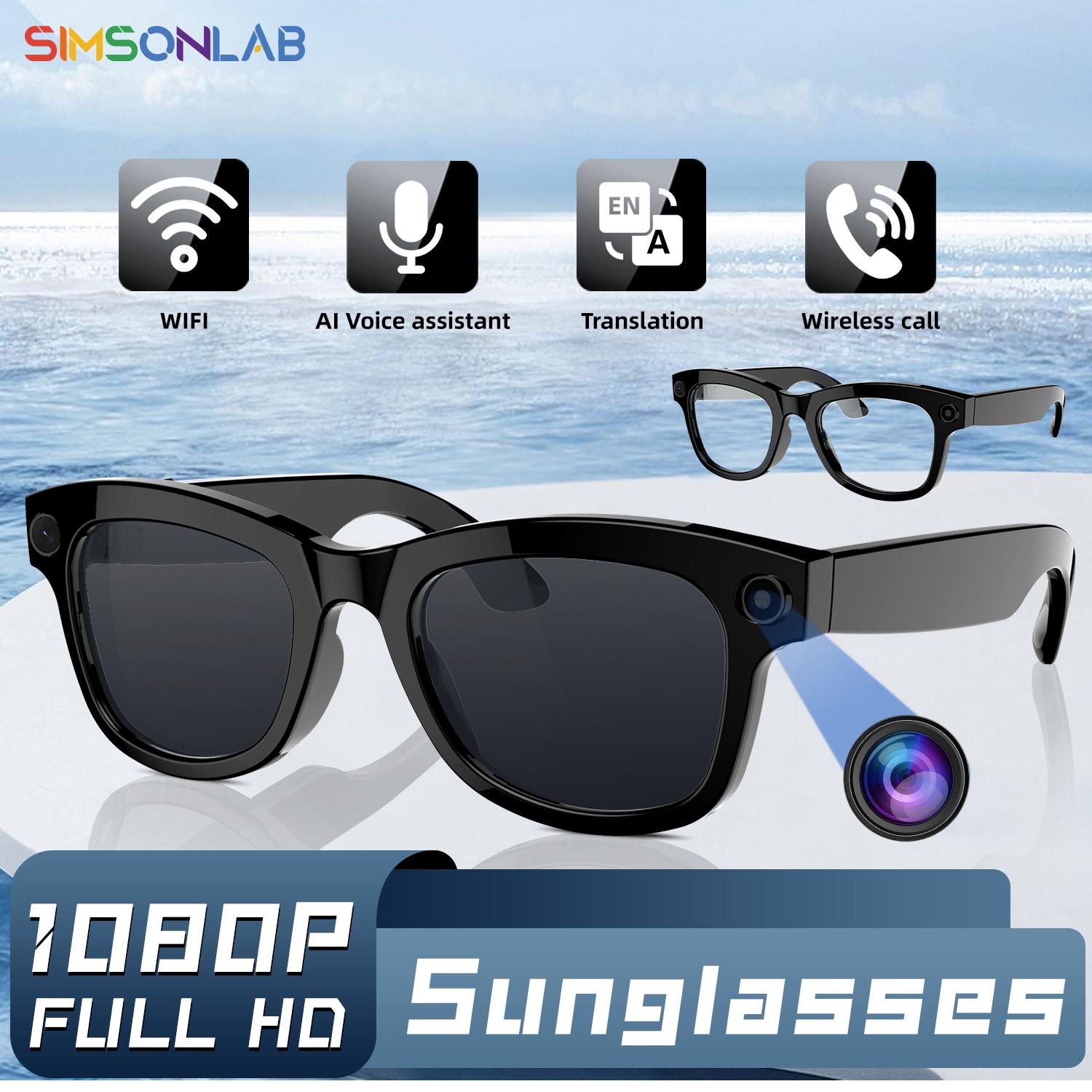 New Smart Glasses AI Translation Bluetooth Call 1080P HD Camera Music Headphones Outdoor Sports Fashion Sunglasses For Men Women