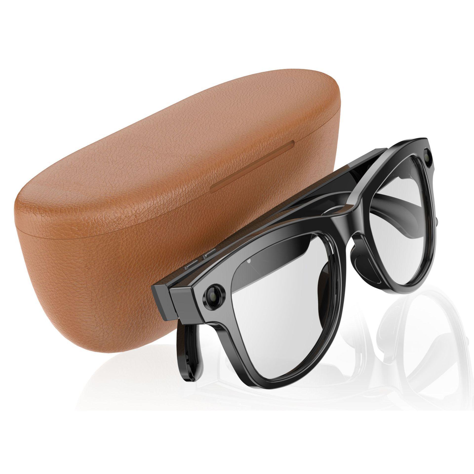 Intelligent AI glasses black technology high definition 800w pixel charging compartment photo recognition translation glasses