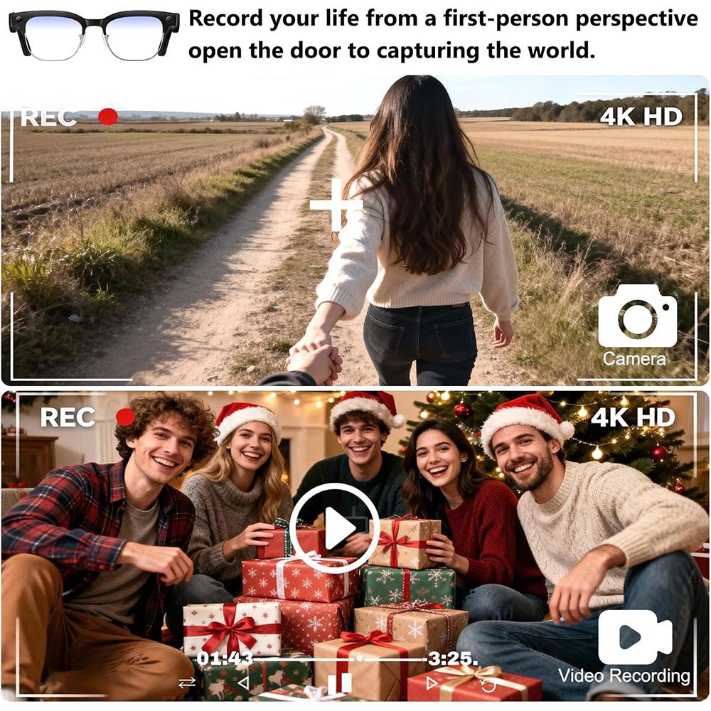 2025 New Upgrade Smart Glasses With Camera Video Recording AI Photo Recognition Bluetooth Call Translation Voice Sunglasses Man - gallery