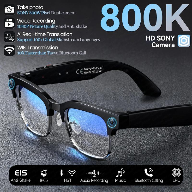 AI Smart Glasses HD 800W Pixel Camera 1080P Video Outdoor Sport Sunglasses OpenAI Chat Translation Music Call Office glasses