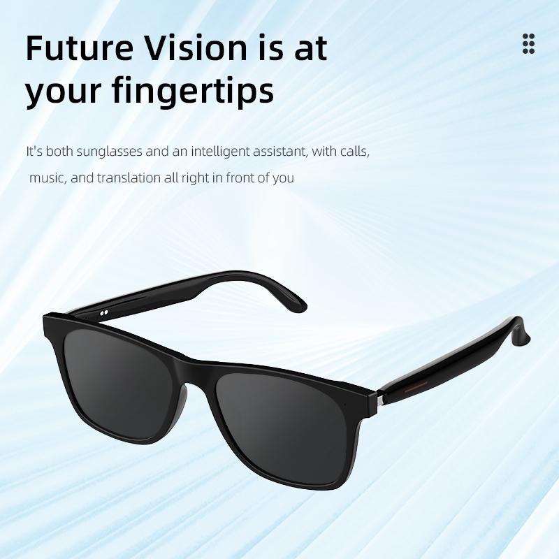 Bluetooth Smart Glasses for Calls Music Play Noise Canceling Waterproof IP68 Can Exchange Lens Wireless Sunglasses for Men Women