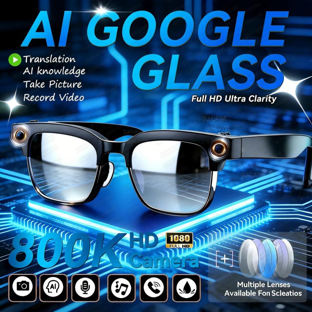 AI Smart Glasses 800W Pixels Camera Photo Video Recording Sunglasses WIFI Transmission Call Voice Assistant Translation glasses