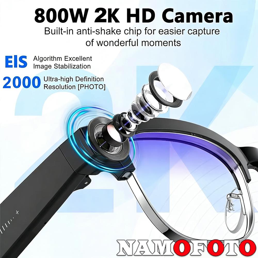 2026 New AI Translation Smart Glasses 8MP HD Camera Voice Video Recording 4GB 32GB Photo Recognition BT Call Music Smart Glasses