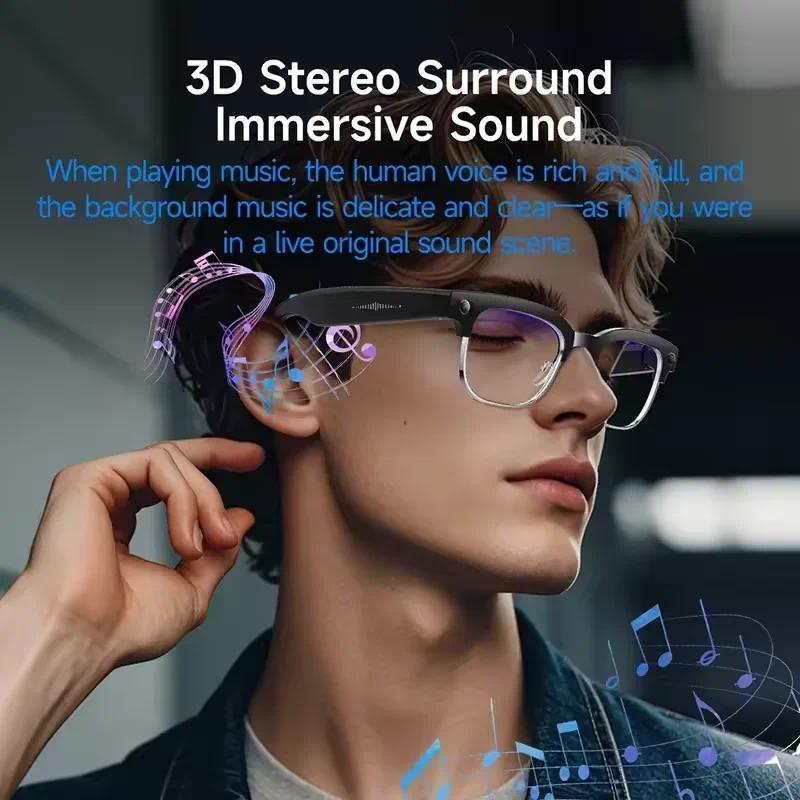 2026New AI Smart Glasses Men 800W Camera Video 120+Languages Translation Sunglasses Call Music 8K HD Color Change Sports Glasses