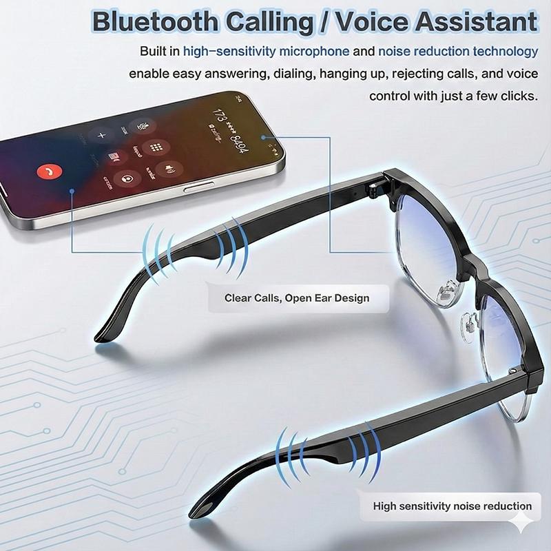 2026 AI Smart Glasses Men AI Translation 8MP HD Camera 4K Shooting Image Conversation Recording Listening To Music Smart Glasses