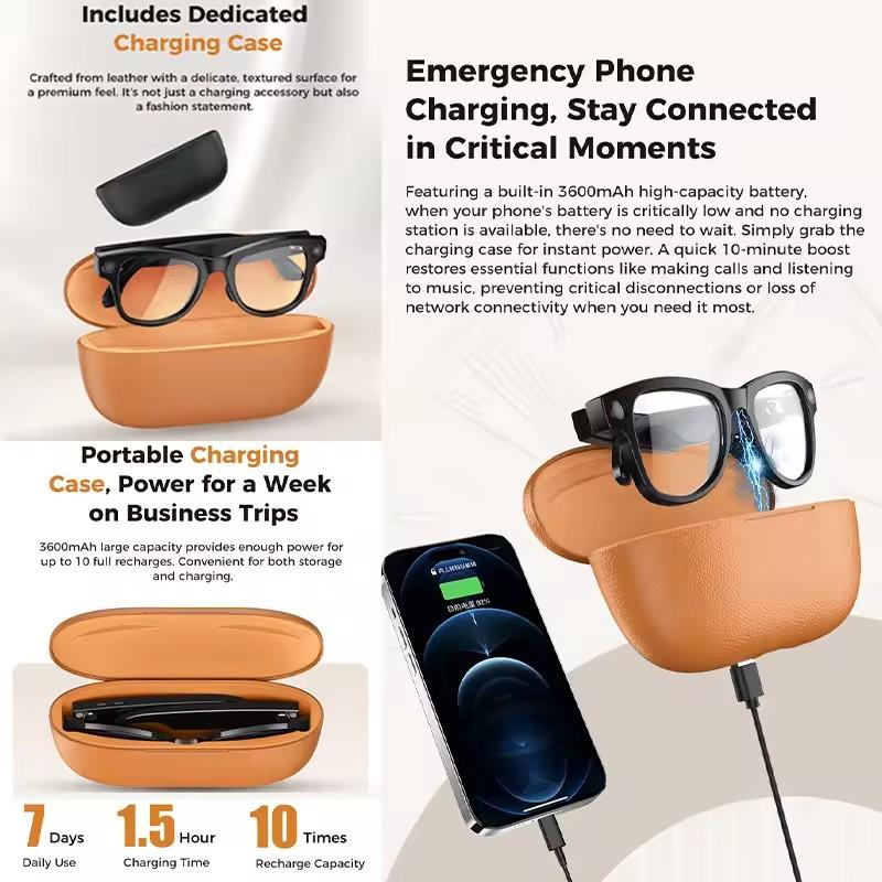 2026 New 800W Camera Smart Glasses  Video Recording 120+language Translation 3600mAh Battery WIFI Transmission Call Sunglasses