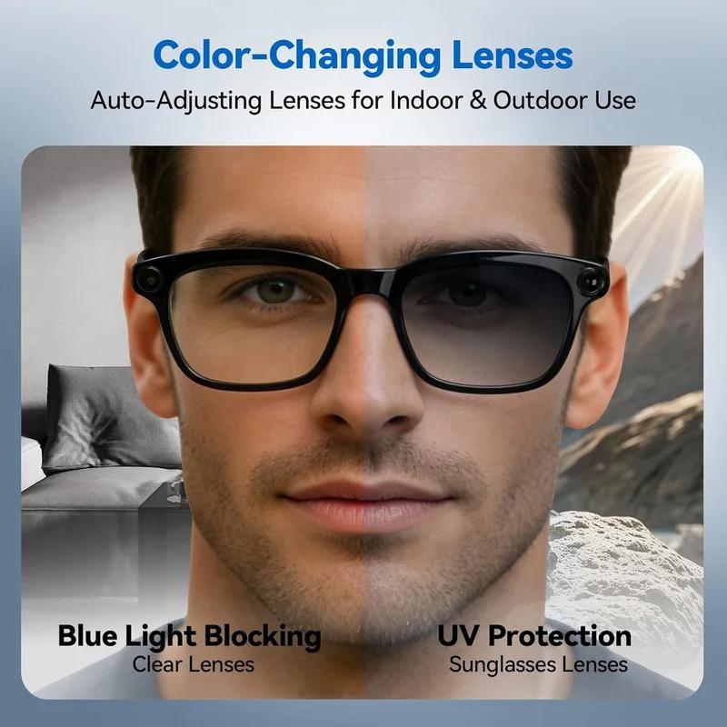 CoolWiz Smart Sports Glasses for Men – New Business Model, 8MP Camera, Anti-Shake, 100+ Language Translations via ChatGPT AI Assistant, POV Video Glasses, AI Glasses for Outdoor Sports and Daily Use - gallery