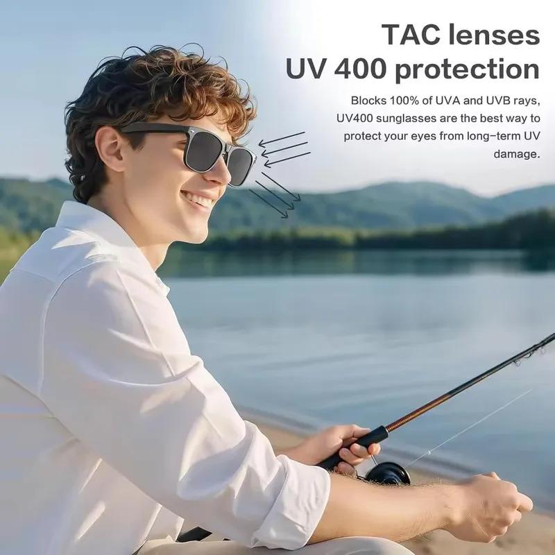 CoolWiz New4K Ultra HD AI Glasses for Men, Chat Function, IP65 Waterproof, AI Voice Assistant, 800W Camera, Bluetooth Calling Smart Glasses for Outdoor Sports and Daily Use - gallery