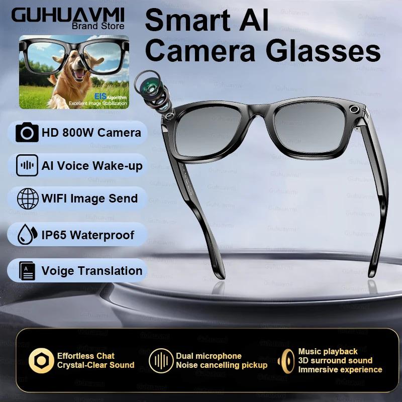 CoolWiz New4K Ultra HD AI Glasses for Men, Chat Function, IP65 Waterproof, AI Voice Assistant, 800W Camera, Bluetooth Calling Smart Glasses for Outdoor Sports and Daily Use - gallery