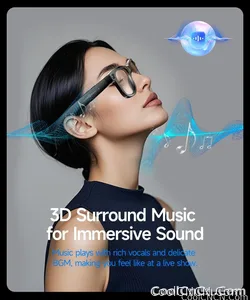 CoolWiz smart glasses with a 1080P video camera, black sunglasses, Bluetooth call translation, music playback, recording, men’s photochromic glasses for outdoor sports and everyday use - view 28