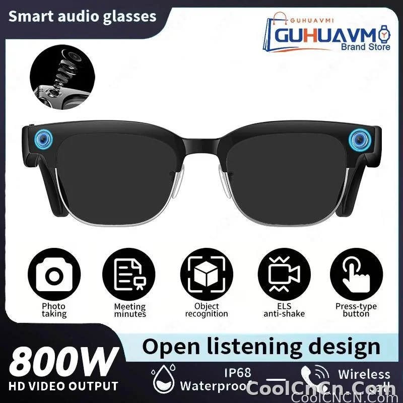 CoolWiz New AI Smart Glasses — 120+ Language Translations, 8MP Camera, 8K Resolution, Video & Music Playback, Business Calls, Color‑Changing Lenses, for Men, suitable for outdoor sports and everyday use - detail