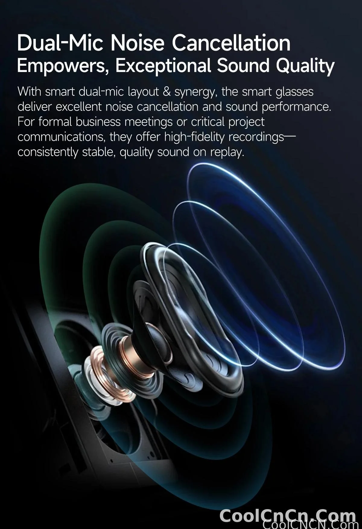 CoolWiz New AI Smart Glasses — 120+ Language Translations, 8MP Camera, 8K Resolution, Video & Music Playback, Business Calls, Color‑Changing Lenses, for Men, suitable for outdoor sports and everyday use - detail
