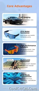 CoolWiz WiFi smart 8MP camera glasses for men, 1080p HD video recording, 32GB storage, polarized sunglasses with AI voice dialogue translation, suitable for sports and outdoor daily use - view 12