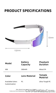 CoolWiz WiFi smart 8MP camera glasses for men, 1080p HD video recording, 32GB storage, polarized sunglasses with AI voice dialogue translation, suitable for sports and outdoor daily use - view 24
