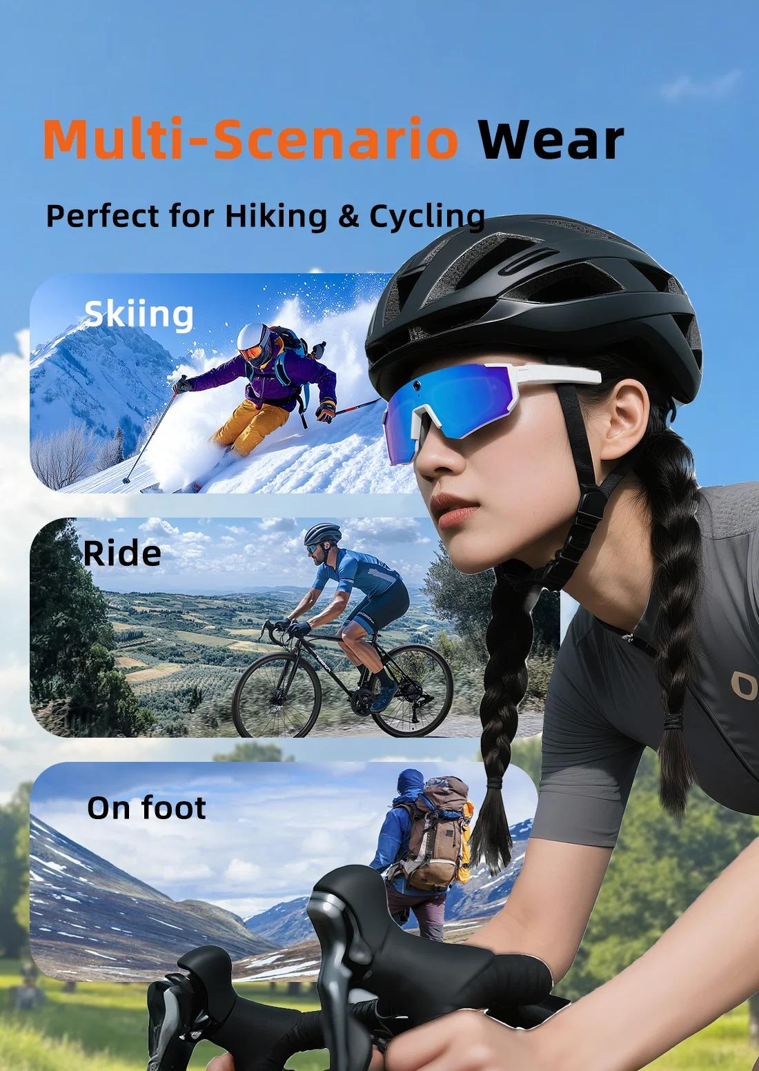 CoolWiz WiFi smart 8MP camera glasses for men, 1080p HD video recording, 32GB storage, polarized sunglasses with AI voice dialogue translation, suitable for sports and outdoor daily use - gallery