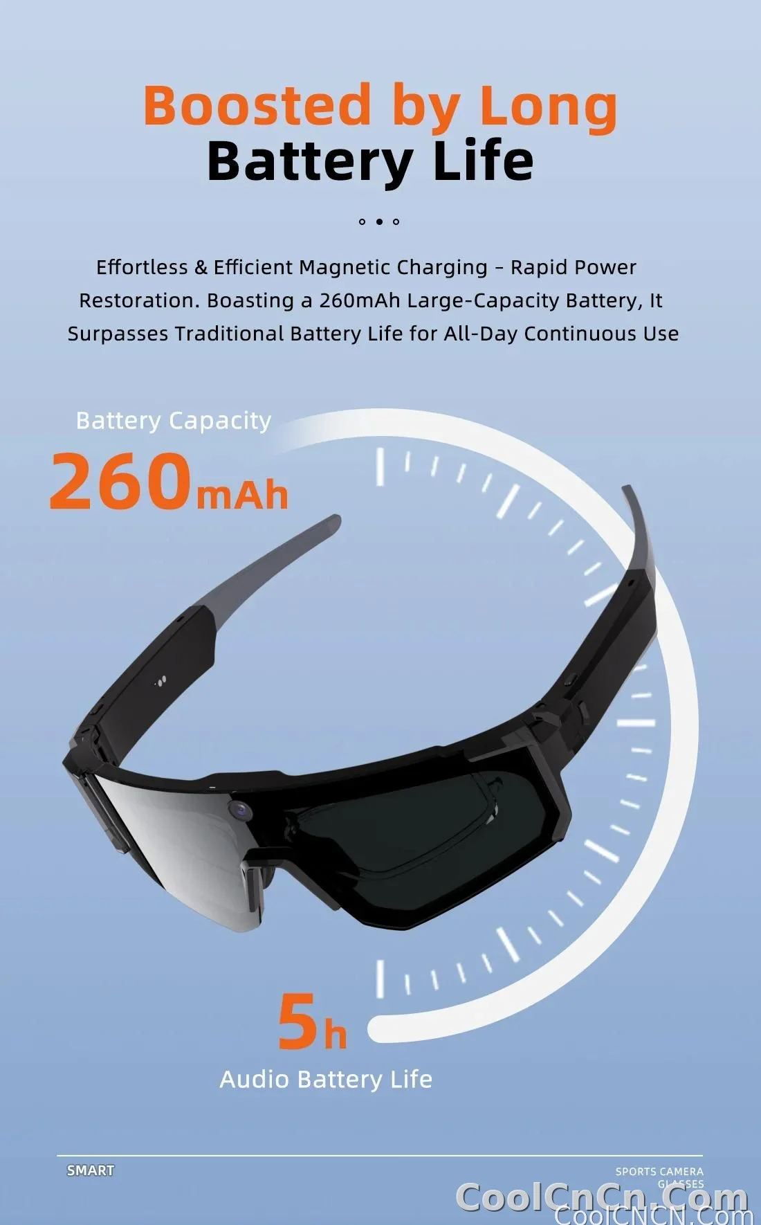 CoolWiz WiFi smart 8MP camera glasses for men, 1080p HD video recording, 32GB storage, polarized sunglasses with AI voice dialogue translation, suitable for sports and outdoor daily use - detail