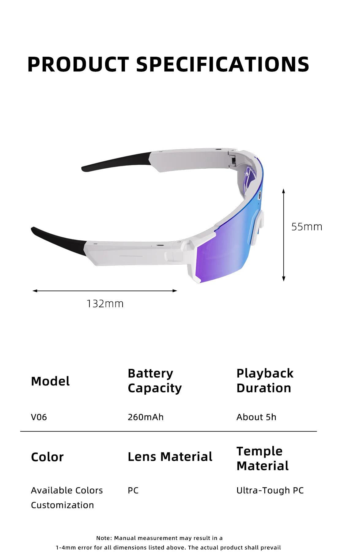 CoolWiz WiFi smart 8MP camera glasses for men, 1080p HD video recording, 32GB storage, polarized sunglasses with AI voice dialogue translation, suitable for sports and outdoor daily use - gallery