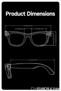 CoolWiz Camera HD Pixel 800W New 32GB Smart Glasses for Women — Photo Capture & Video Recording, AI Translation, Waterproof AI Glasses for Men, suitable for outdoor sports and daily use - view 32