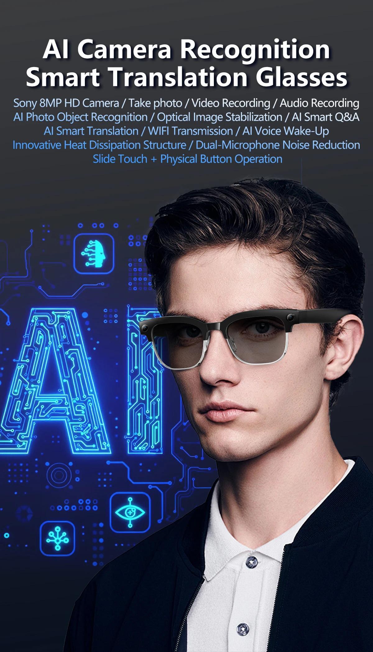 CoolWiz AI Smart Glasses 4K HD with Color Change, 8MP Camera, 1080p Video, AI Music Player, AI Calls, AI Sports Glasses for Men, for Outdoor Sports and Everyday Use - gallery