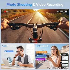 2026 New 800W HD Pixel Smart Glasses Men Anti-shake Camera AI Language Translation Video Recording ChatGPT Music Call Sunglasses - view 6
