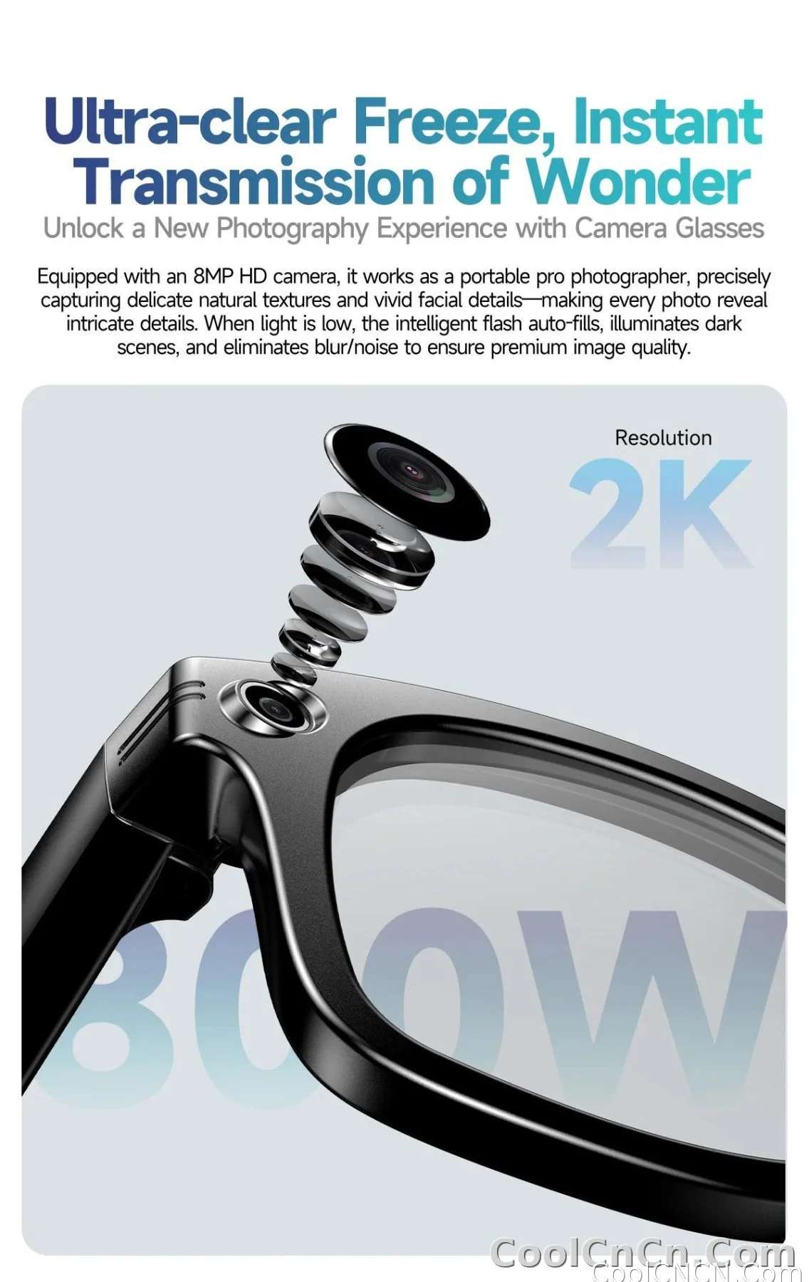 New Upgrade Smart Glasees With Camera Video Recording Languages Bluetooth Call Translation Voice Sunglasses - detail