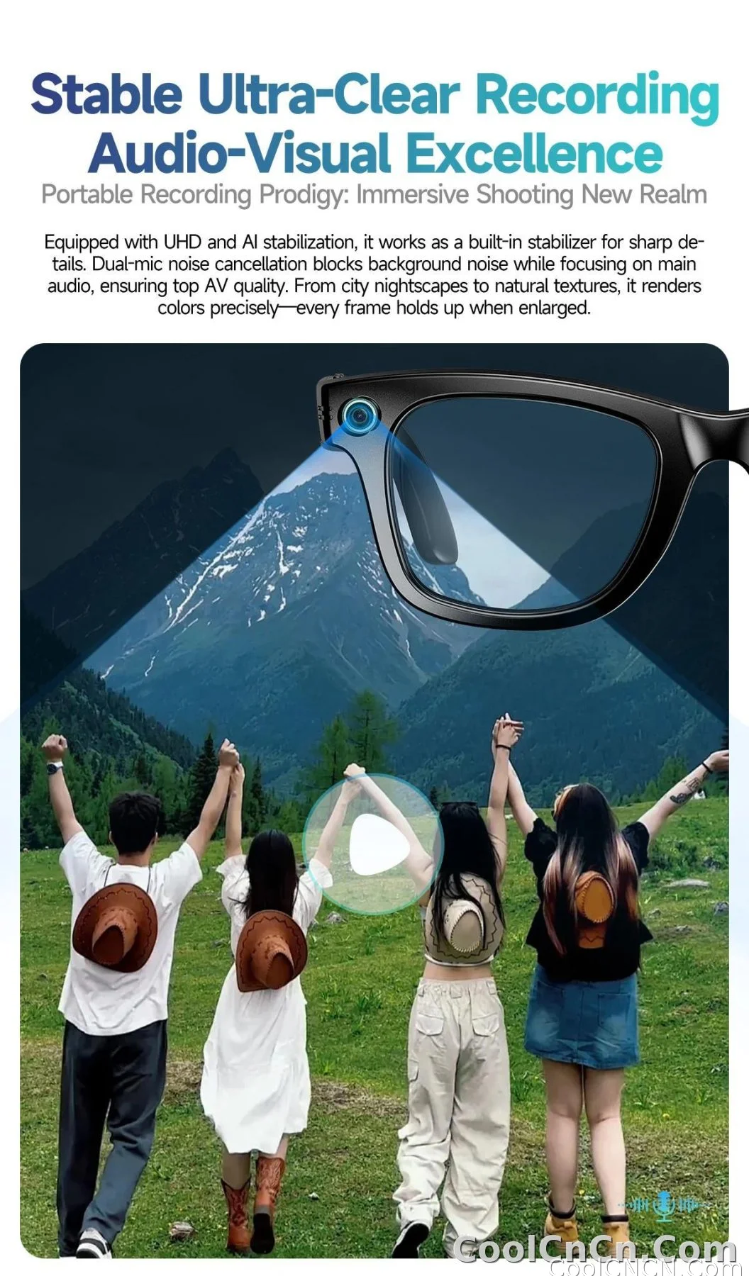 New Upgrade Smart Glasees With Camera Video Recording Languages Bluetooth Call Translation Voice Sunglasses - detail