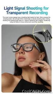 New Upgrade Smart Glasees With Camera Video Recording Languages Bluetooth Call Translation Voice Sunglasses - view 13