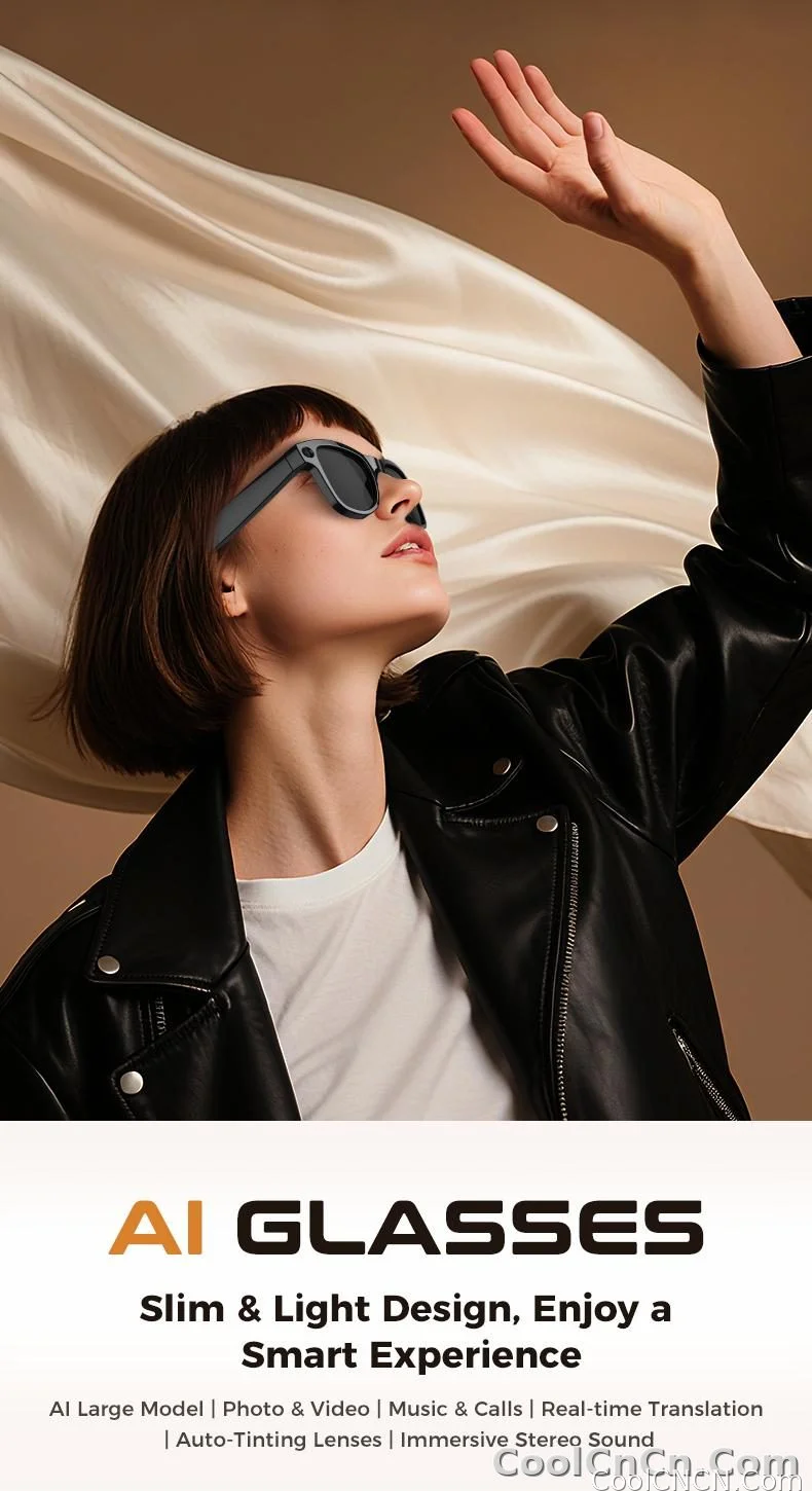 2026New Smart AI Glasses 4K 800W Camera ChatGPT Photos&Video 3600mAh Charging Case Power Bank 32GB Translation Music Sunglasses - detail
