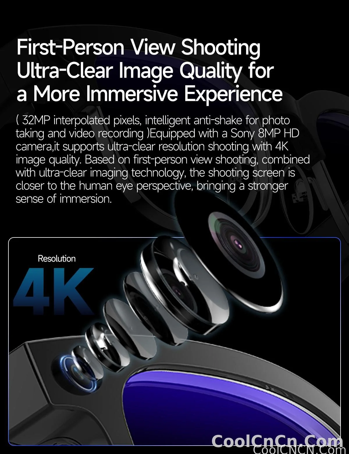 2026New AI Smart Glasses 120+Language Translation 800W Pixel Camera Video Music Player Call Business 8K Color Change Glasses Men - detail