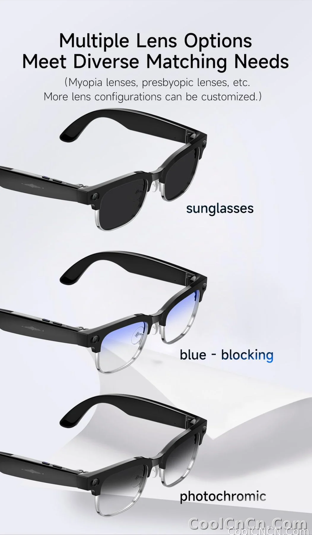2026New AI Smart Glasses 120+Language Translation 800W Pixel Camera Video Music Player Call Business 8K Color Change Glasses Men - detail