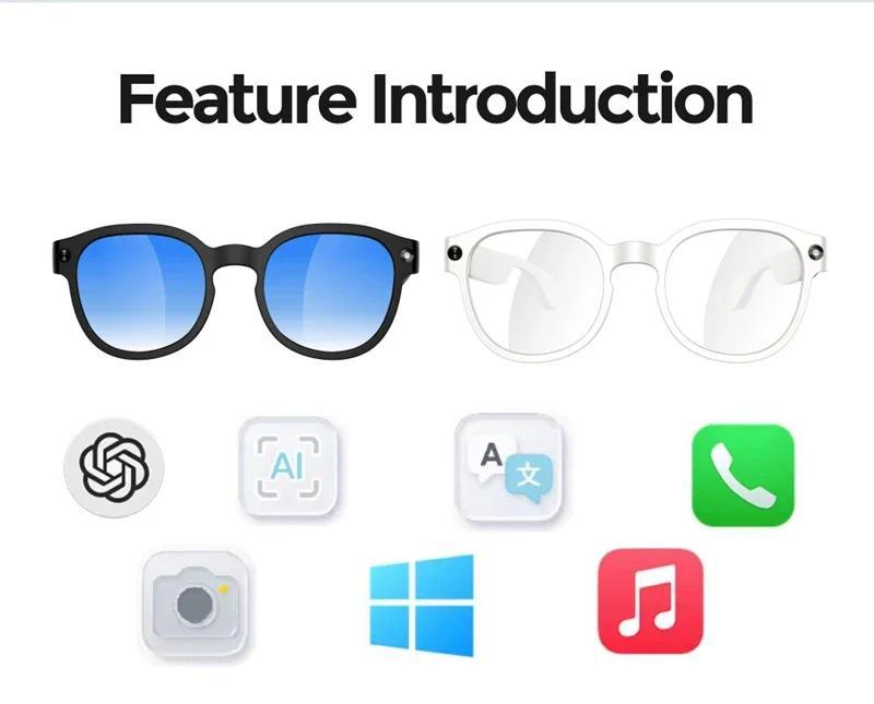 New 2026 Intelligent AI glasses shoot glasses take pictures and read pictures and record real-time translation of call music - gallery