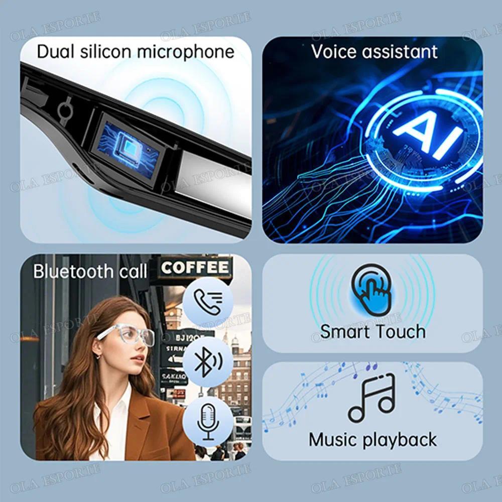 2026 New AI Smart Glasses Sunscreen Sunglasses Bluetooth Calling Music Player Camera Control UV Protection Glasses For Men Women - gallery