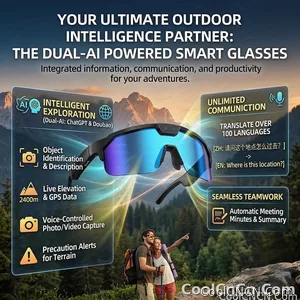 2026 New AI Smart Sports Glasses with 1200P Camera 4k Anti-Shake AI Voice Translator Bluetooth Call Dual Mic Audio Sunglasses - view 3