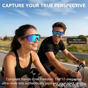 2026 New AI Smart Sports Glasses with 1200P Camera 4k Anti-Shake AI Voice Translator Bluetooth Call Dual Mic Audio Sunglasses - view 5