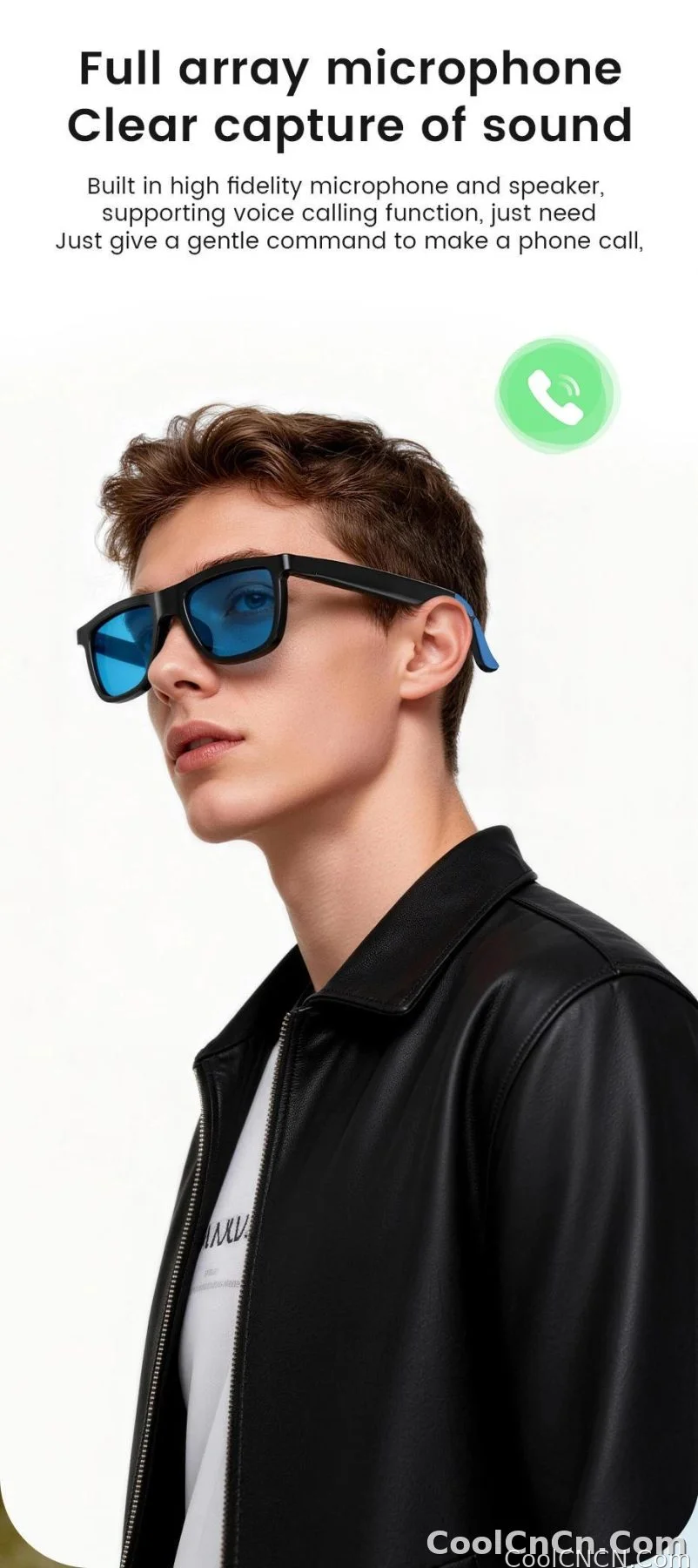 New Smart Audio Sunglasses 2026 Bluetooth Call AI Translation Touch Color Change Sliding Volume Control Dual Mic ENC Waterproof - detail