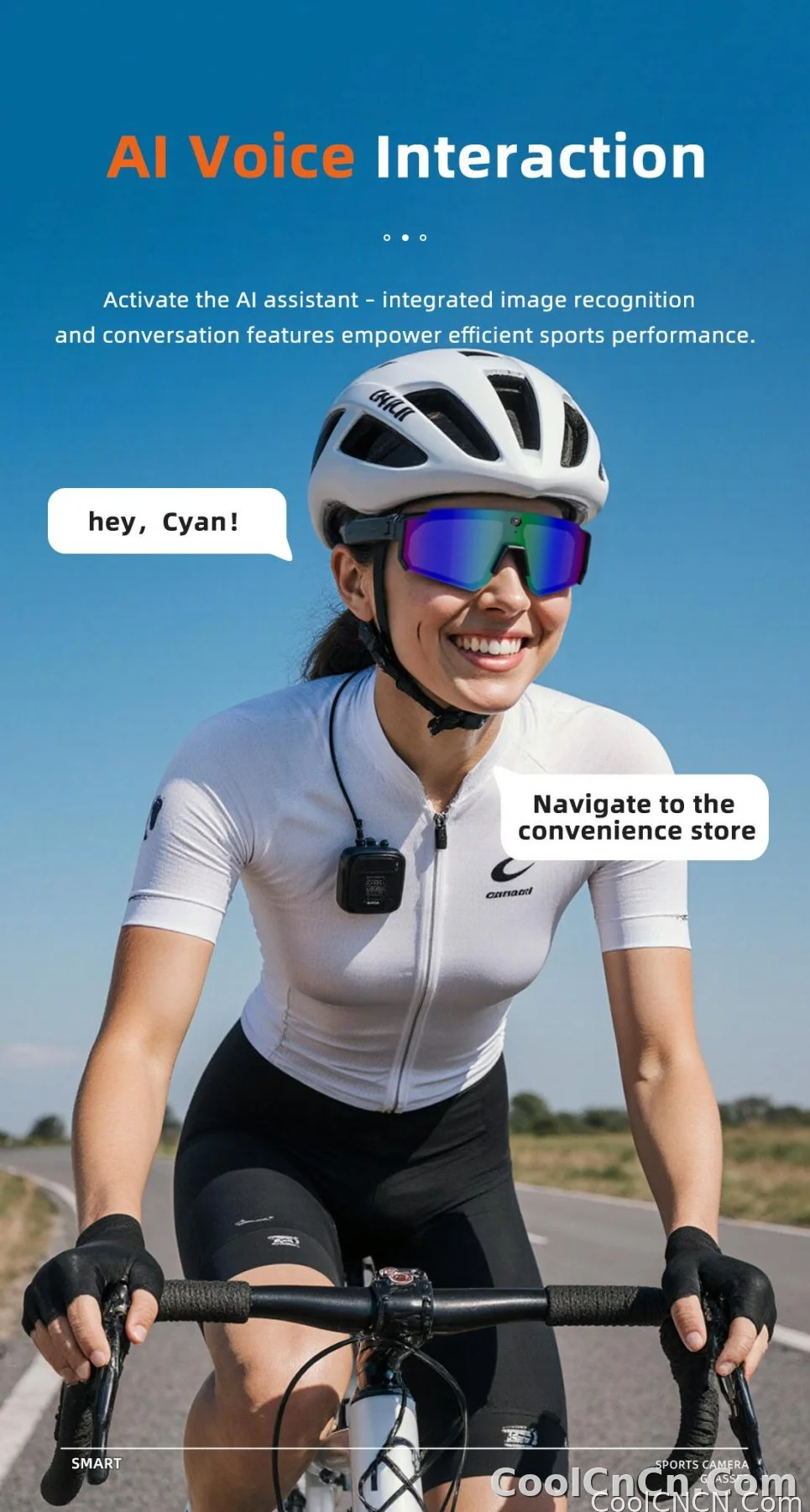 2026 New AI smart shooting&recording glasses with 800W camera, HD anti-shake bicycle riding shooting artifact, windproof goggles - detail