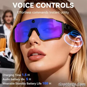 2026 New AI smart shooting&recording glasses with 800W camera, HD anti-shake bicycle riding shooting artifact, windproof goggles - view 6