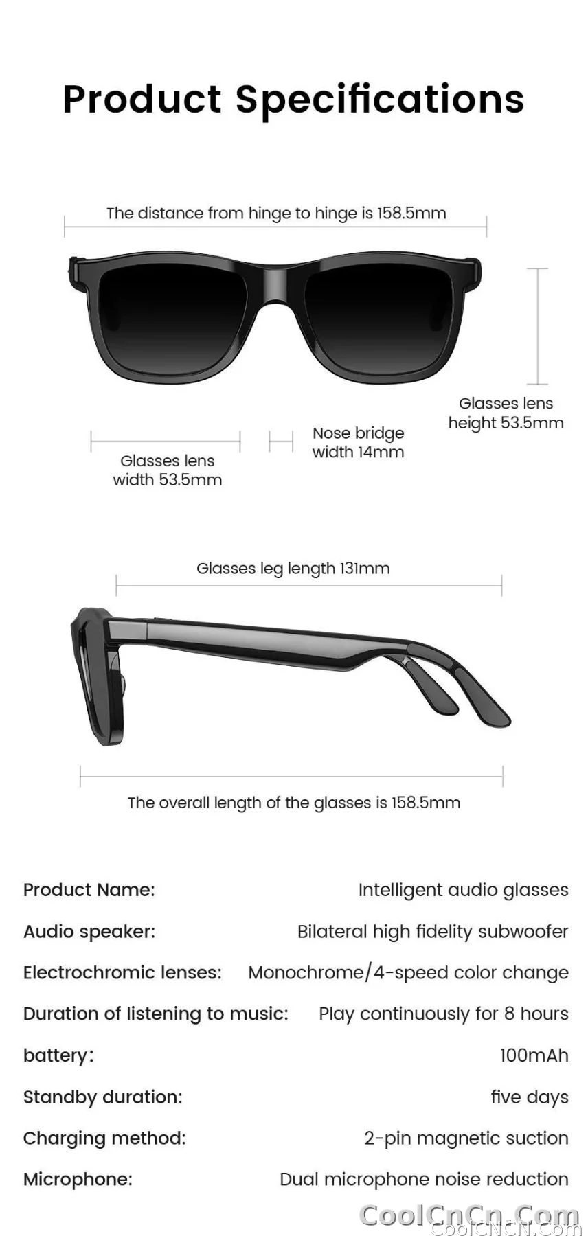 2026 New Electrochromic Lens Audio Smart Glasses Men 164+Language Translation AI ChatGPT BT Call Music Player Sunglasses Women - detail