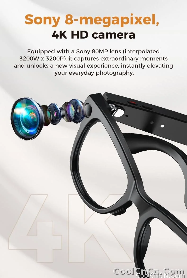 New 2026 AI Smart Glasses 1080P Camera Video Recorder Open Ear Bluetooth Audio Voice Control WiFi Sync Sports Glasses Men Use HD - detail