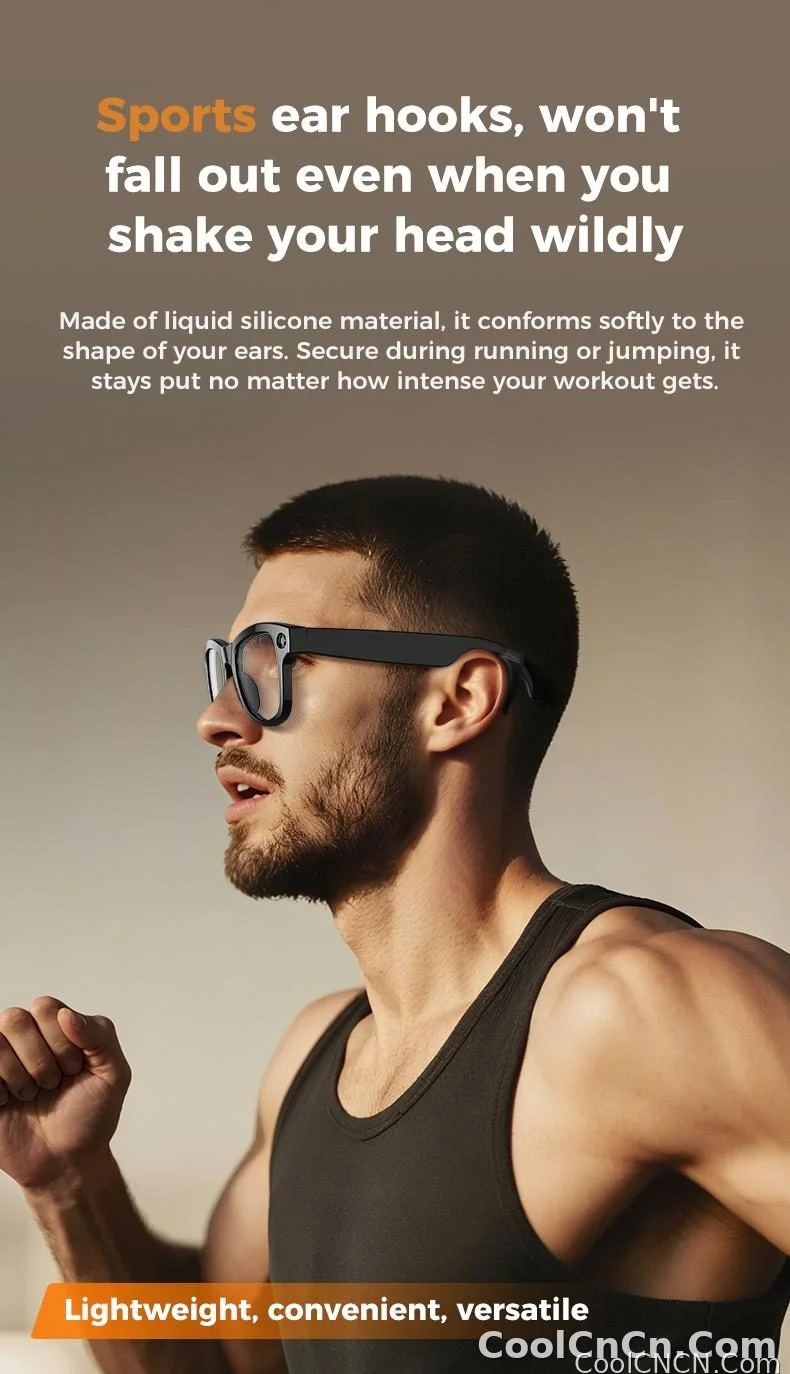 New 2026 AI Smart Glasses 1080P Camera Video Recorder Open Ear Bluetooth Audio Voice Control WiFi Sync Sports Glasses Men Use HD - detail