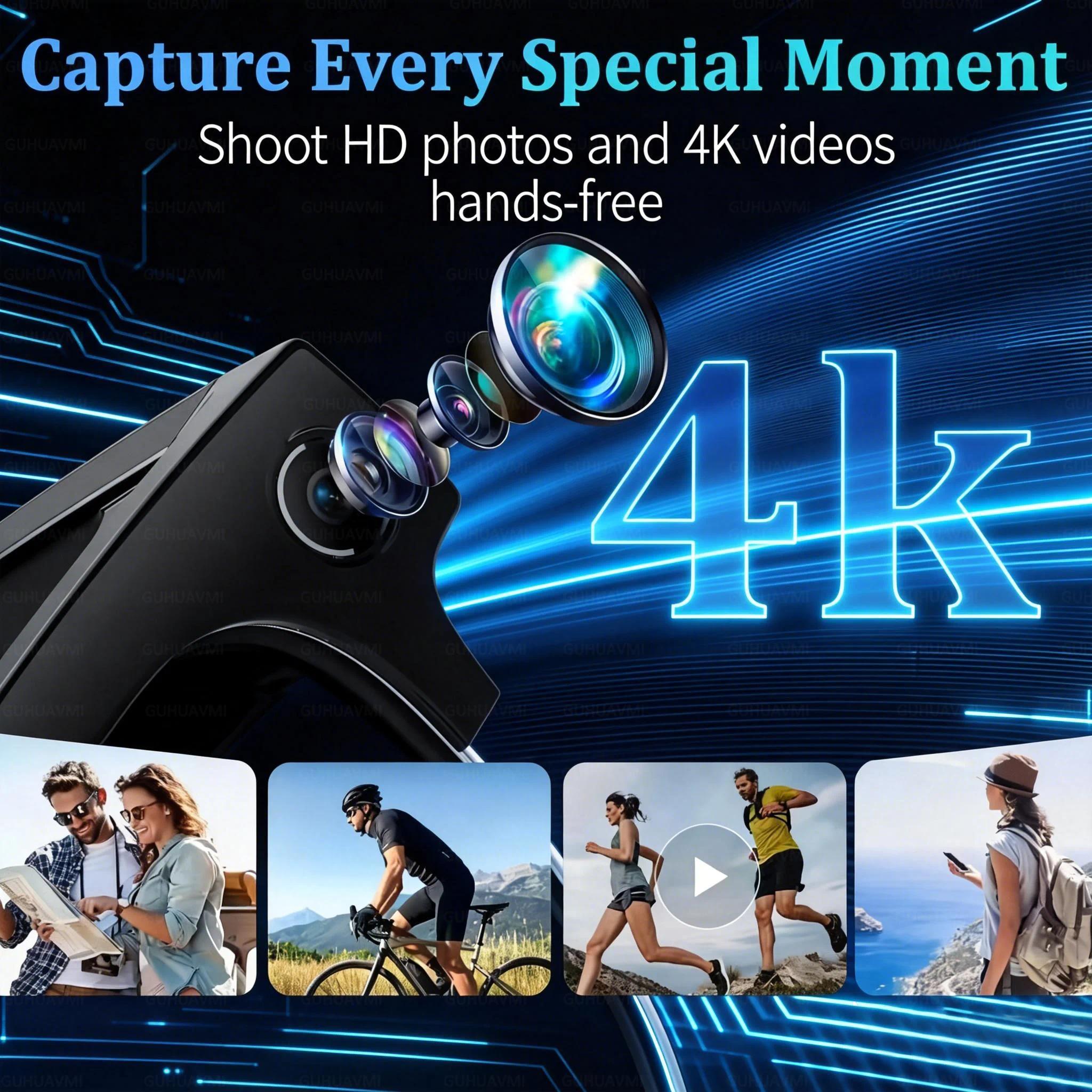 2026New 4K Ultra HD Color Change BT Call Smart Glasses AI Chat Music Player 800W Pixel Camera 1080P Video  AI Sports Glasses Men - gallery