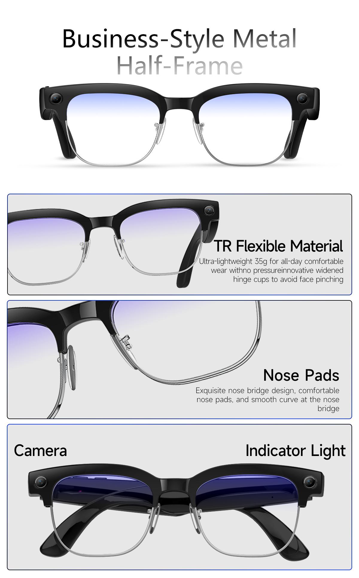 2026New 4K Ultra HD Color Change BT Call Smart Glasses AI Chat Music Player 800W Pixel Camera 1080P Video  AI Sports Glasses Men - gallery